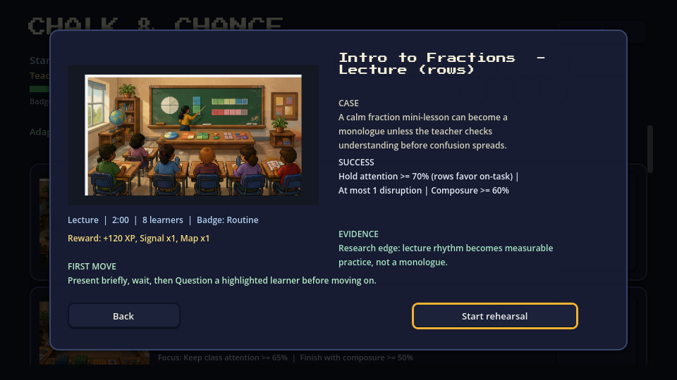 Mission briefing overlay