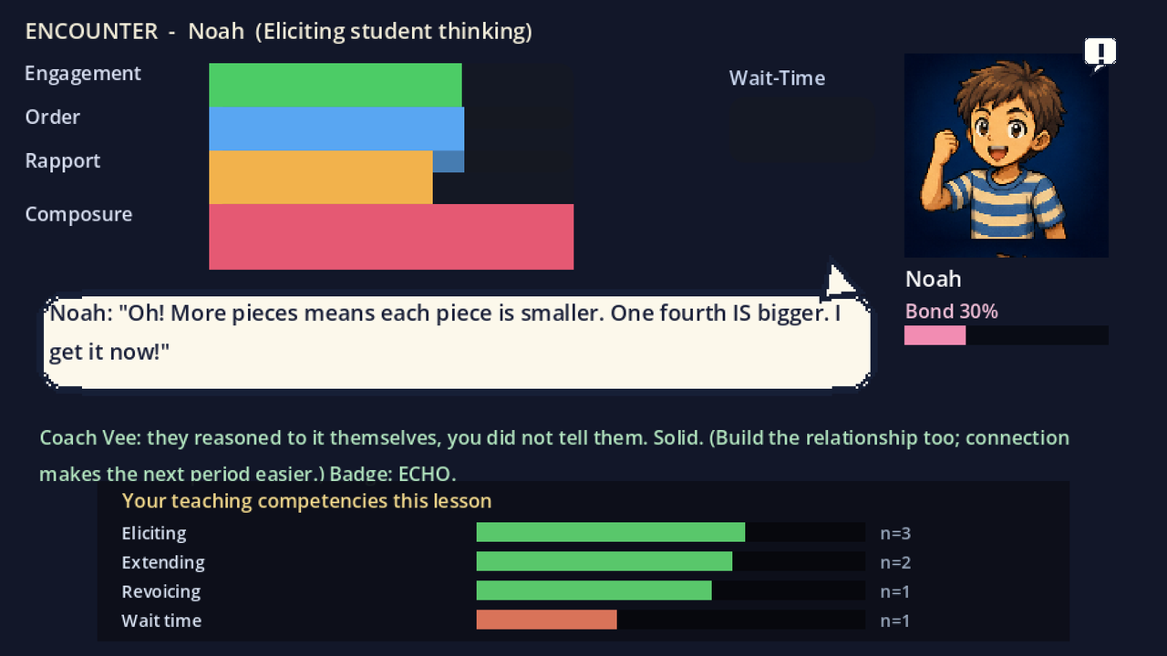 Live teaching competency estimate
