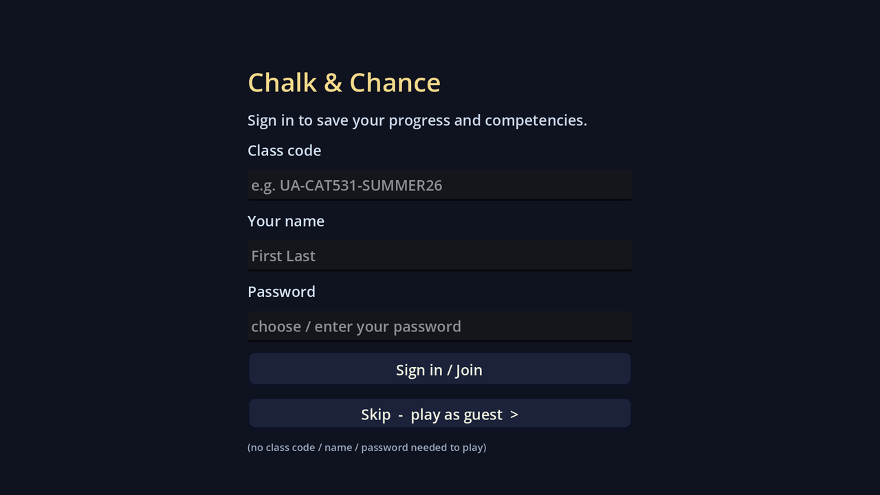 Sign in or play as guest